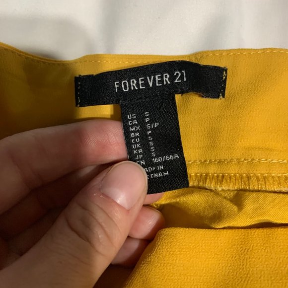 FOREVER 21 Yellow Sheer Maxi Skirt w/ Slit Size S - Picture 3 of 4